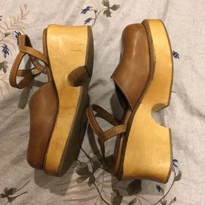 Vintage leather clogs